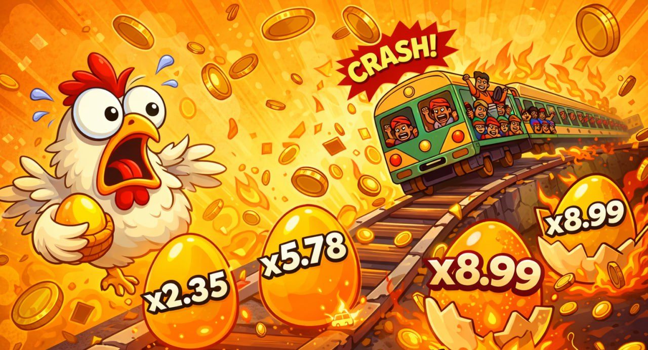 chicken train banner